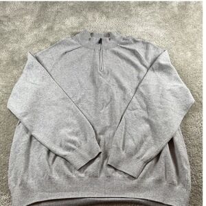 Mercer Mettle Quarter Zip Pullover Sweater Mens XL Gray Cotton Blend Casual‎